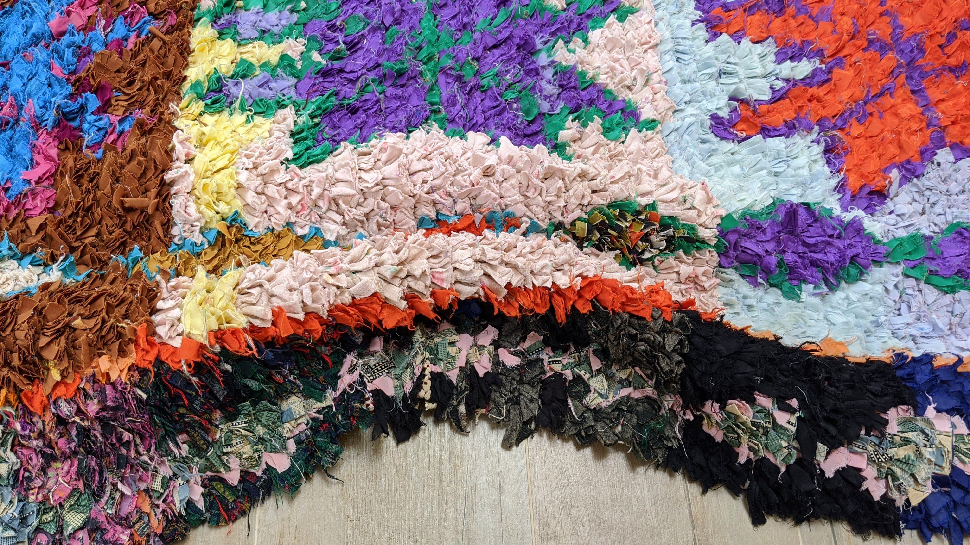 Vintage Boucherouite Rug - 240 x 90 cm || 7.87 x 2.95 feet - Image 6