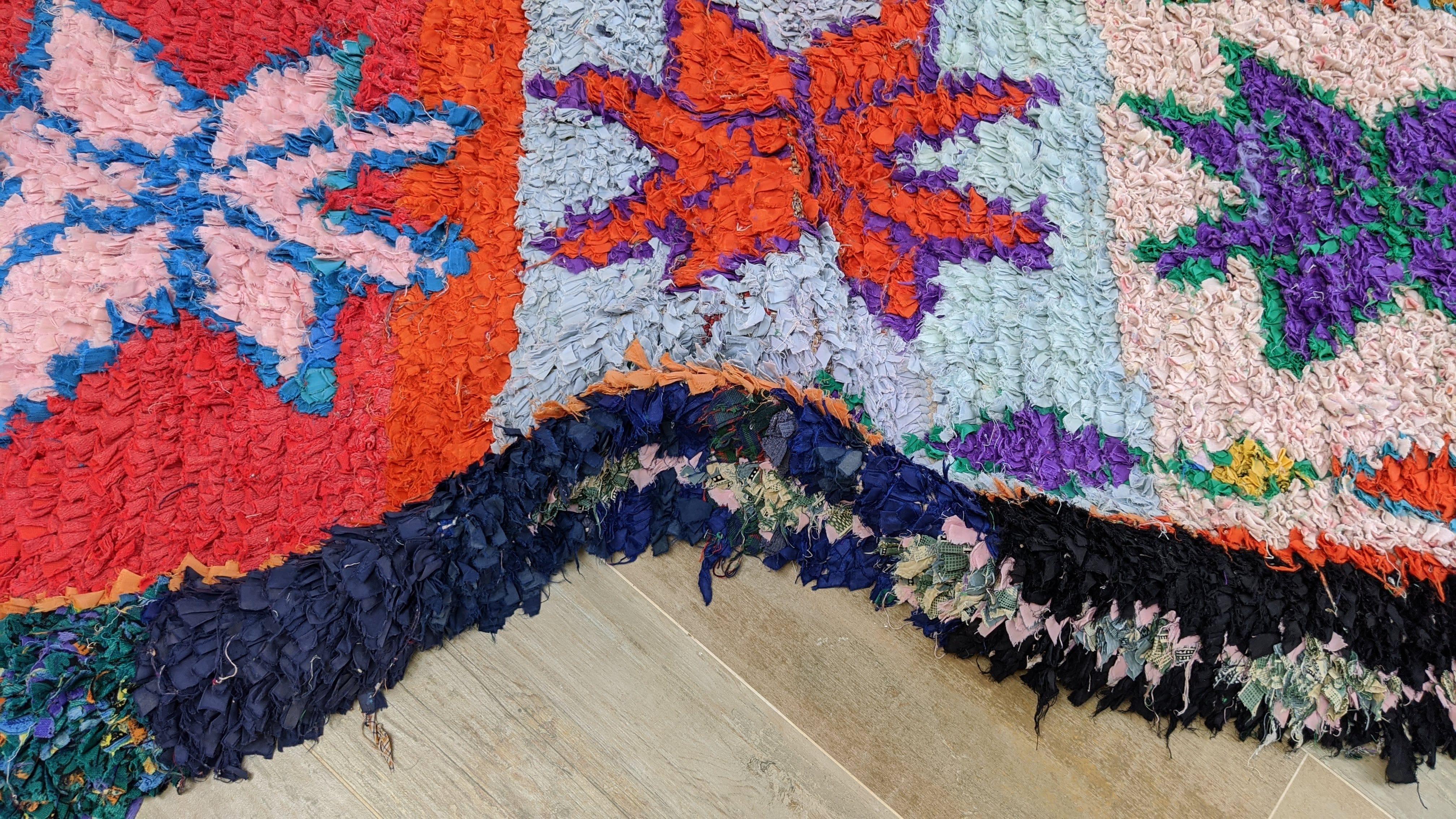Vintage Boucherouite Rug - 240 x 90 cm || 7.87 x 2.95 feet - Image 8
