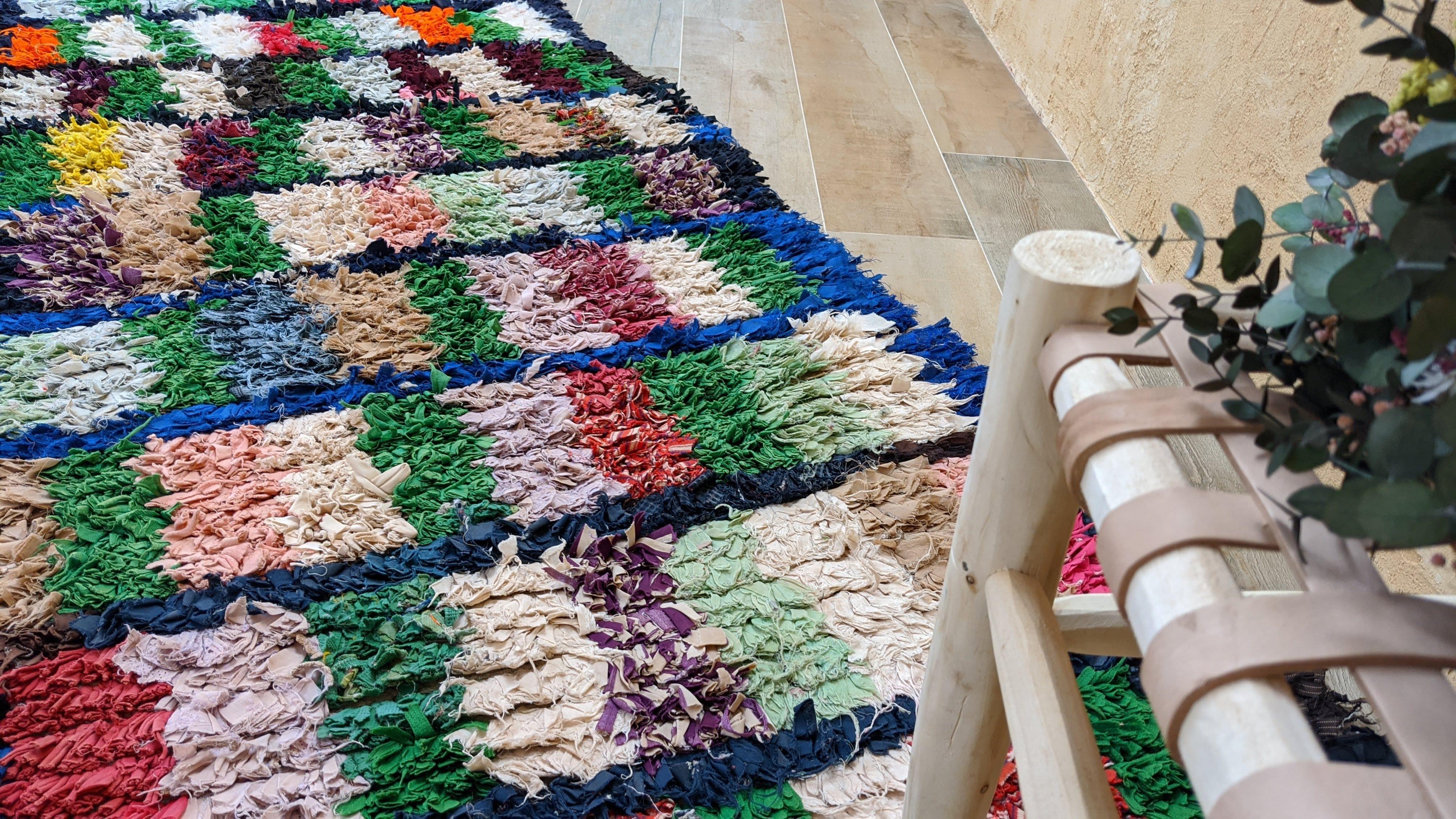 Vintage Boucherouite Rug - 240 x 95 cm || 7.87 x 3.12 feet - Image 3