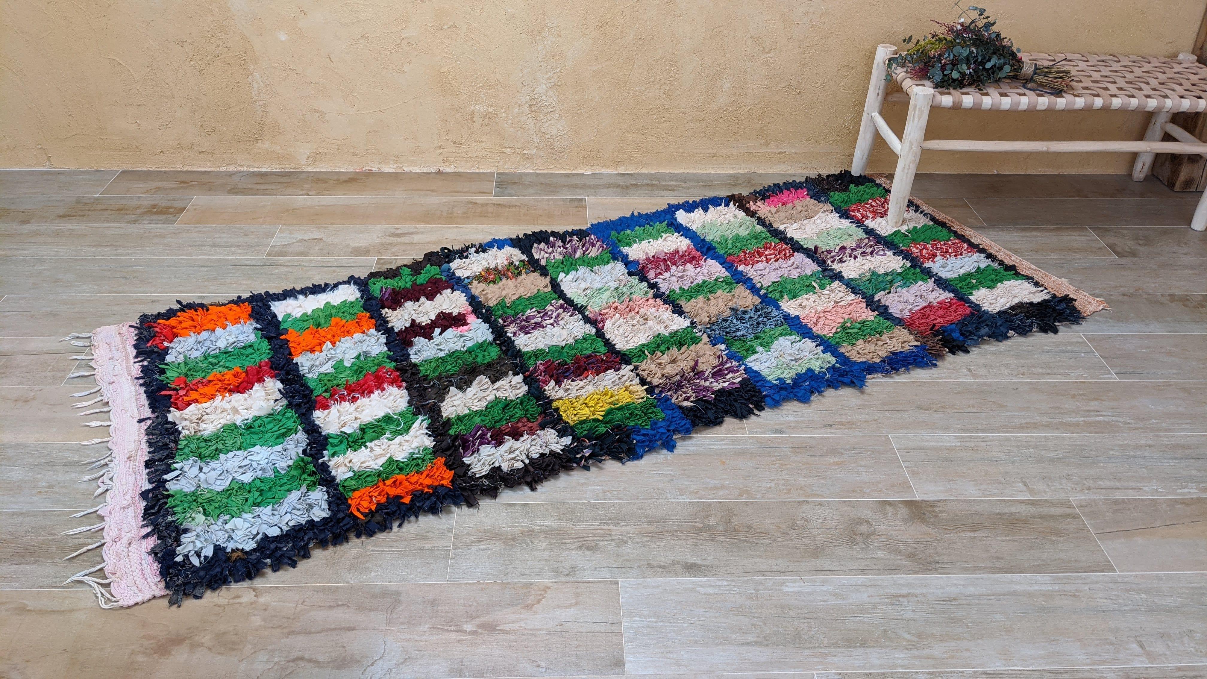 Vintage Boucherouite Rug - 240 x 95 cm || 7.87 x 3.12 feet - Image 5