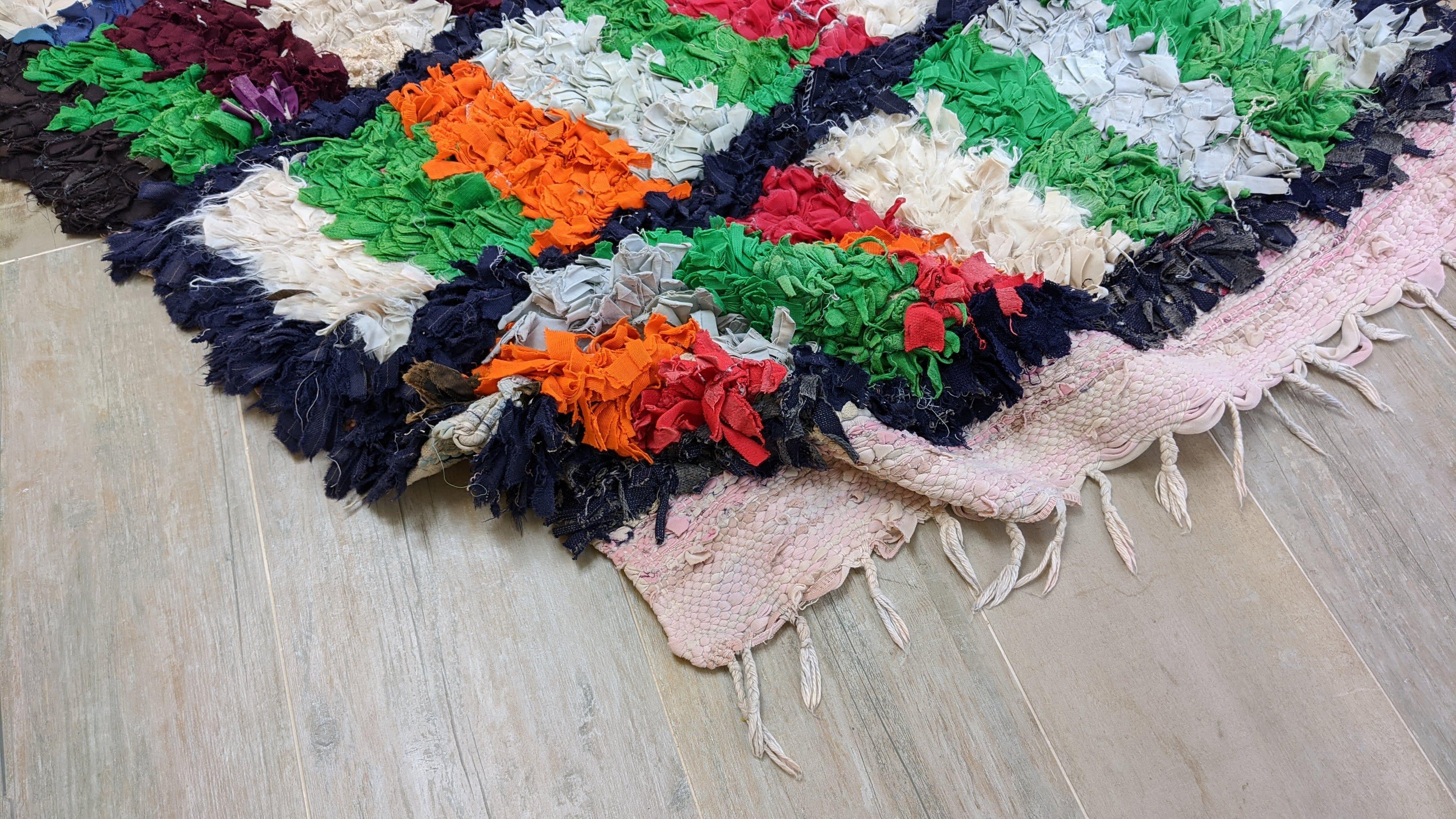 Vintage Boucherouite Rug - 240 x 95 cm || 7.87 x 3.12 feet - Image 8