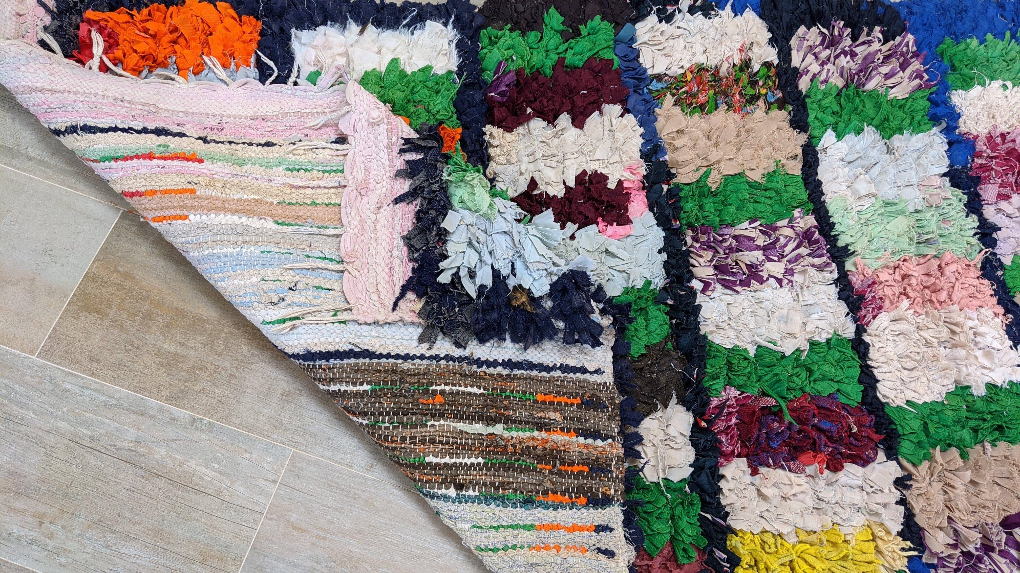 Vintage Boucherouite Rug - 240 x 95 cm || 7.87 x 3.12 feet - Image 9