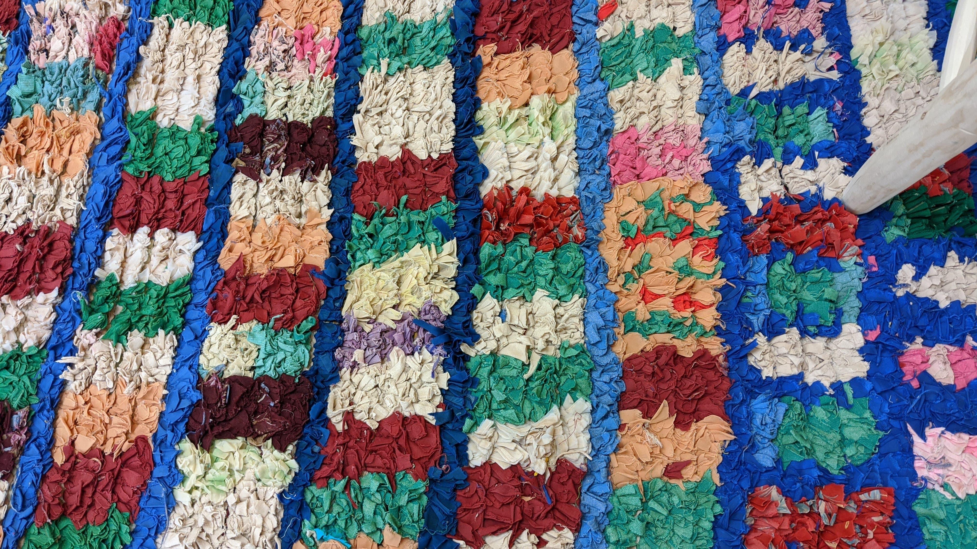 Vintage Boucherouite Rug - 245 x 105 cm || 8.04 x 3.44 feet - Image 4