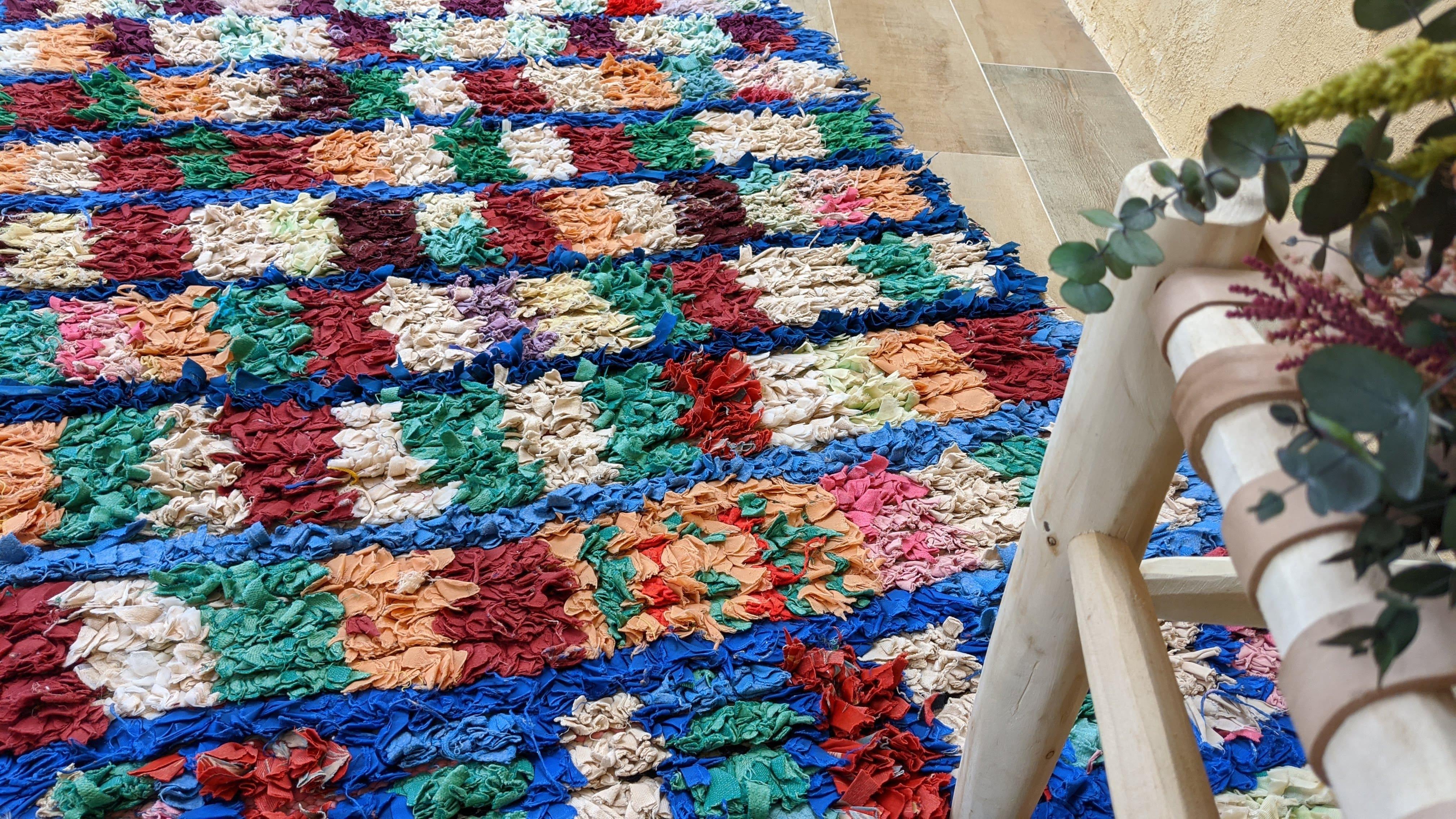 Vintage Boucherouite Rug - 245 x 105 cm || 8.04 x 3.44 feet - Image 5