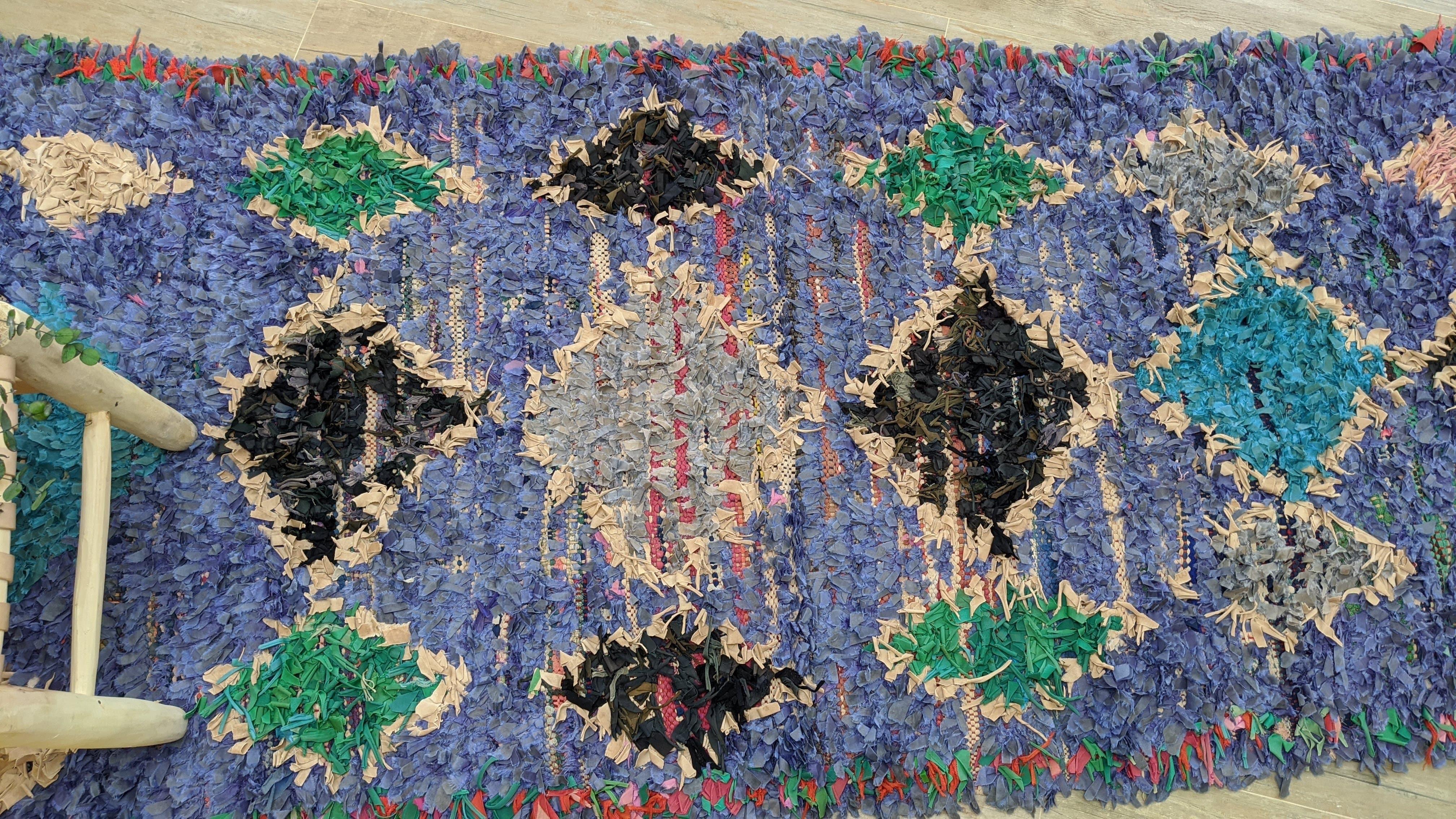 Vintage Boucherouite Rug - 250 x 105 cm || 8.2 x 3.44 feet - Image 3
