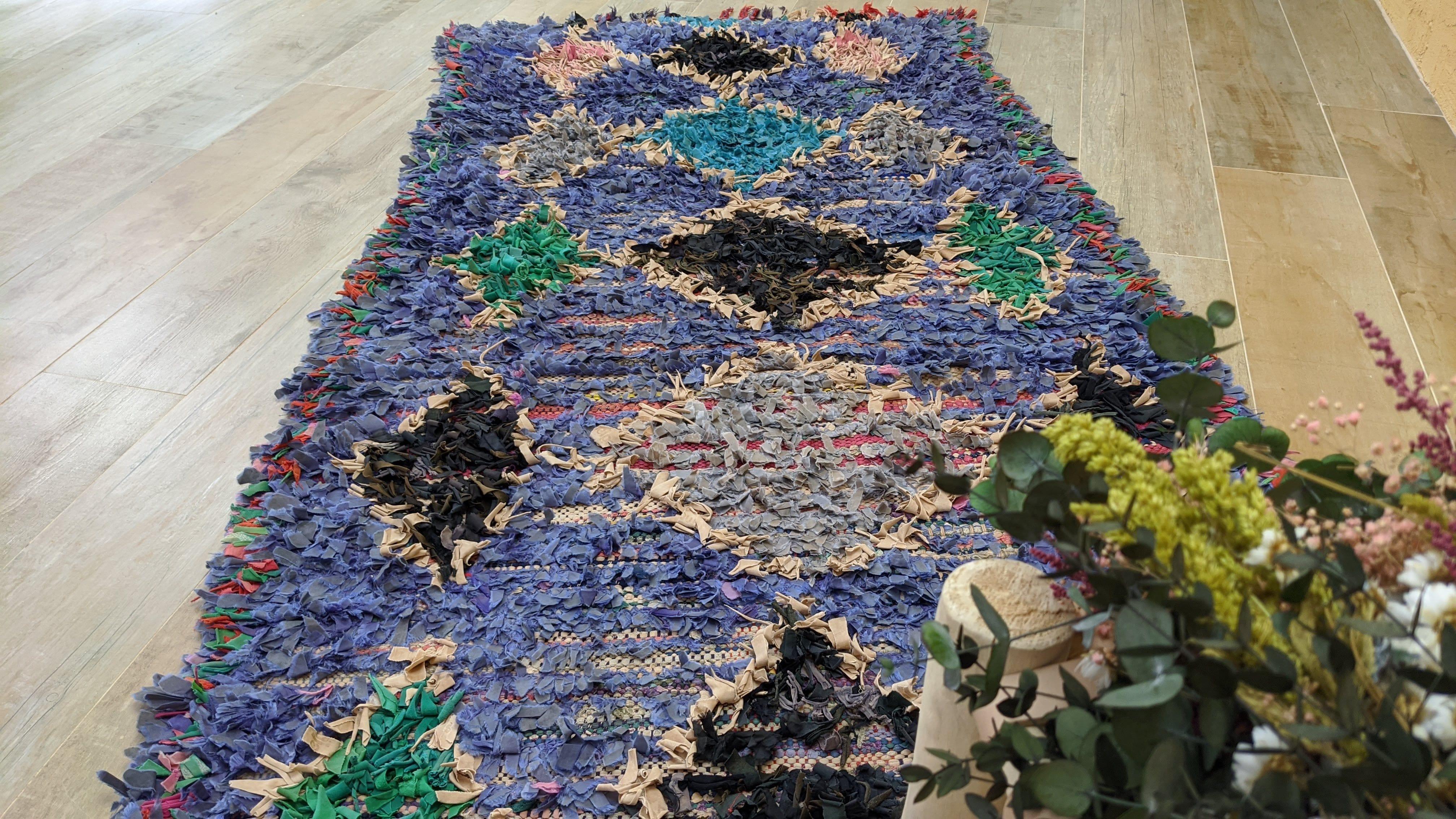 Vintage Boucherouite Rug - 250 x 105 cm || 8.2 x 3.44 feet - Image 6