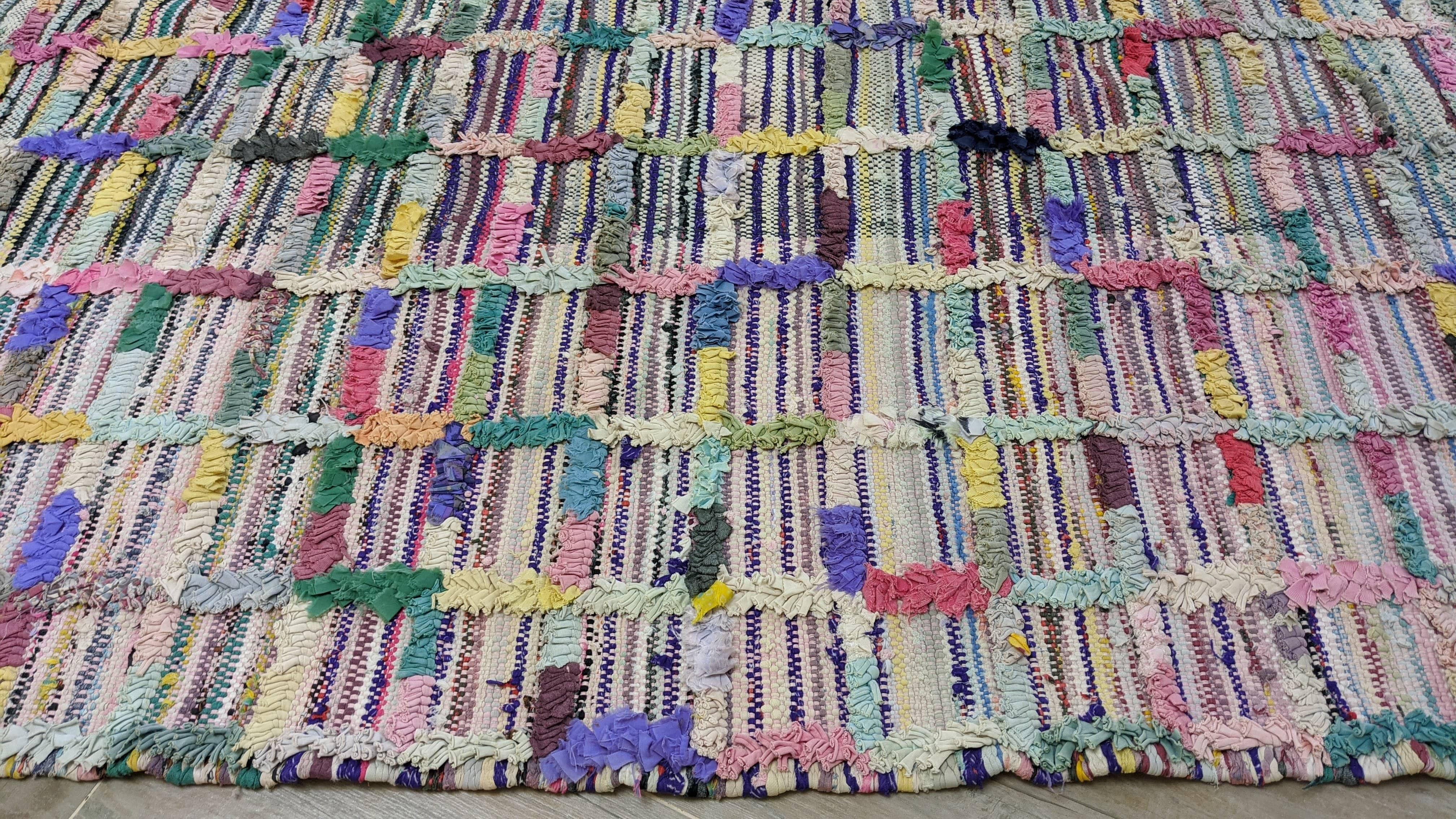 Vintage Boucherouite Rug - 255 x 135 cm || 8.37 x 4.43 feet - Image 10