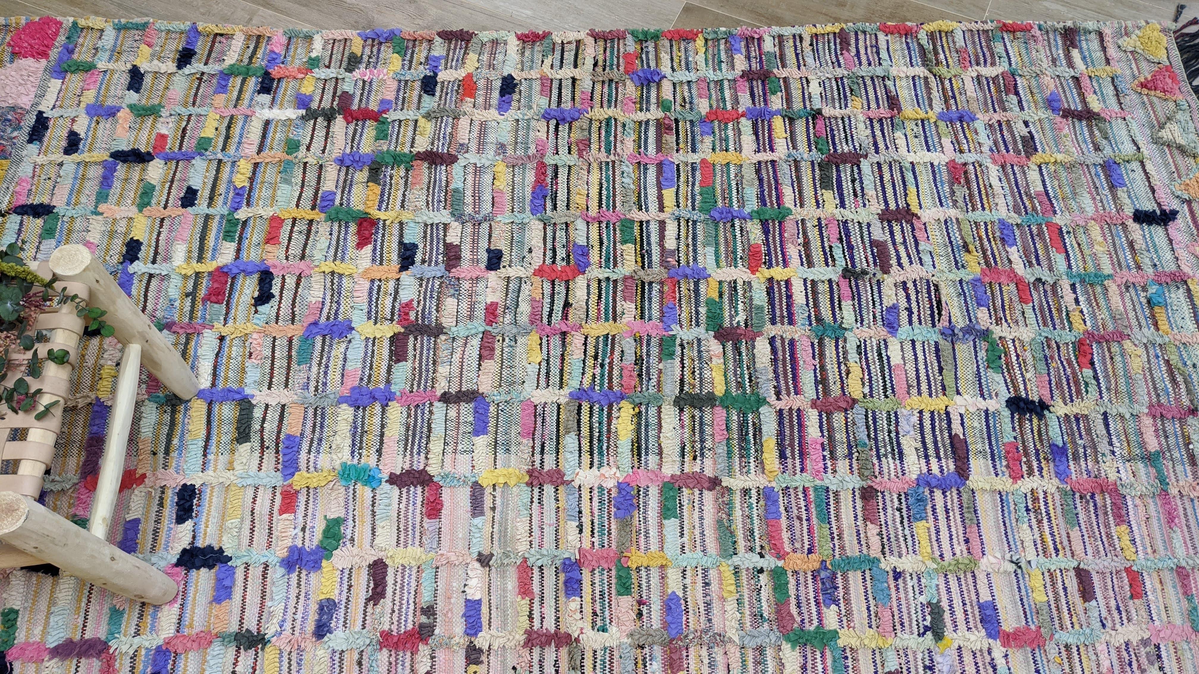 Vintage Boucherouite Rug - 255 x 135 cm || 8.37 x 4.43 feet - Image 11