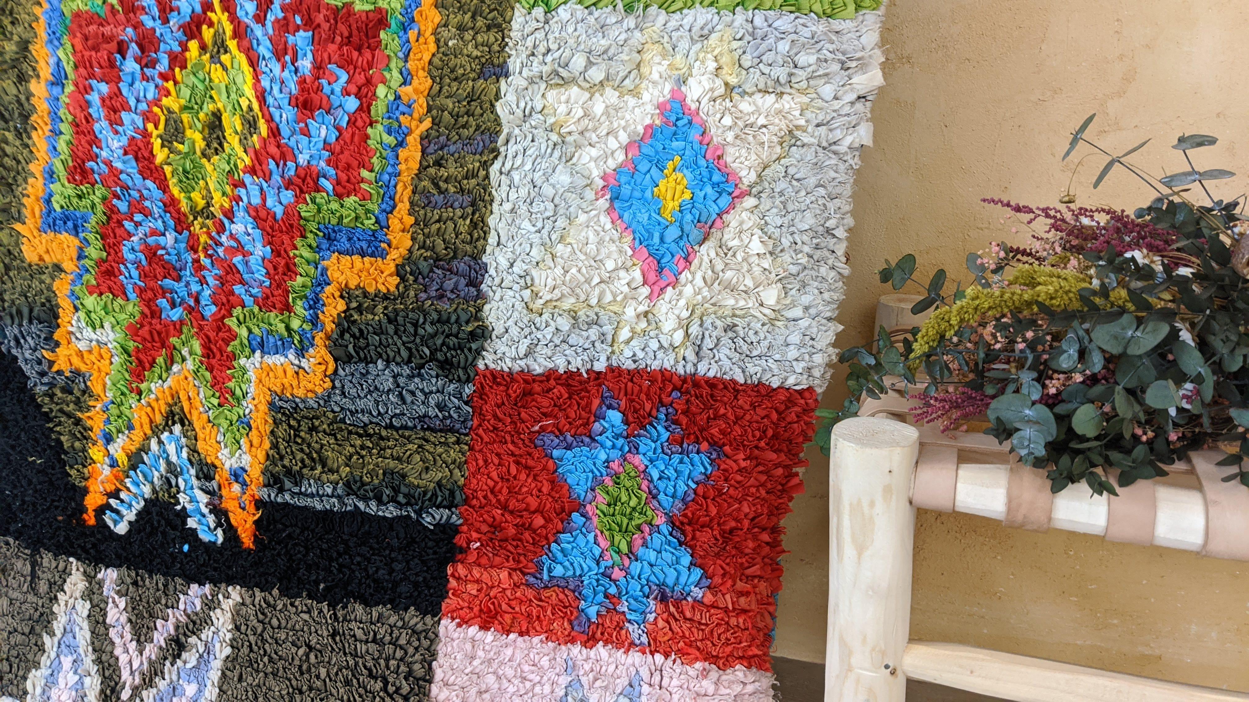 Vintage Boucherouite Rug - 270 x 120 cm || 8.86 x 3.94 feet - Image 2