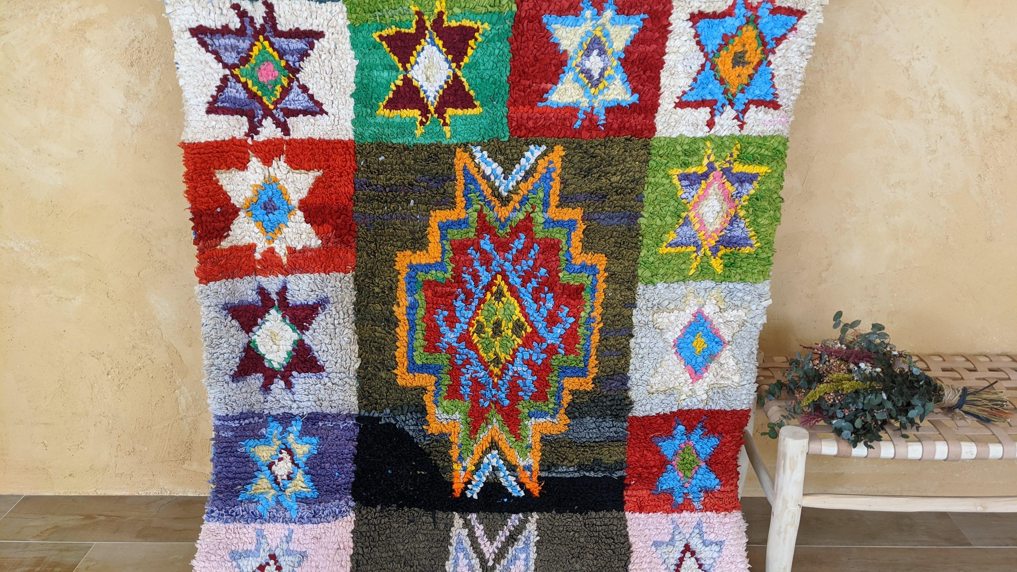 Vintage Boucherouite Rug - 270 x 120 cm || 8.86 x 3.94 feet - Image 3