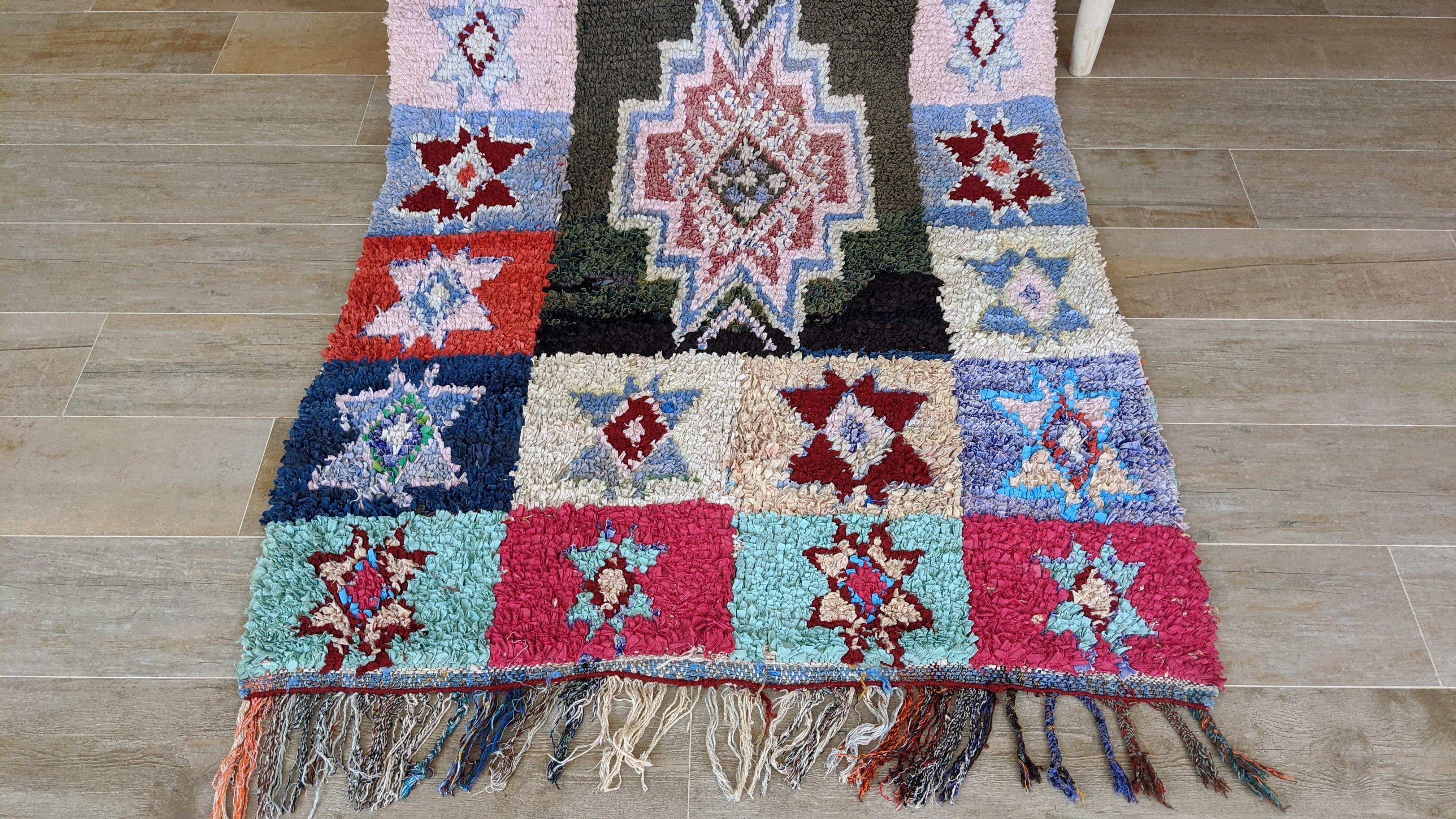 Vintage Boucherouite Rug - 270 x 120 cm || 8.86 x 3.94 feet - Image 4
