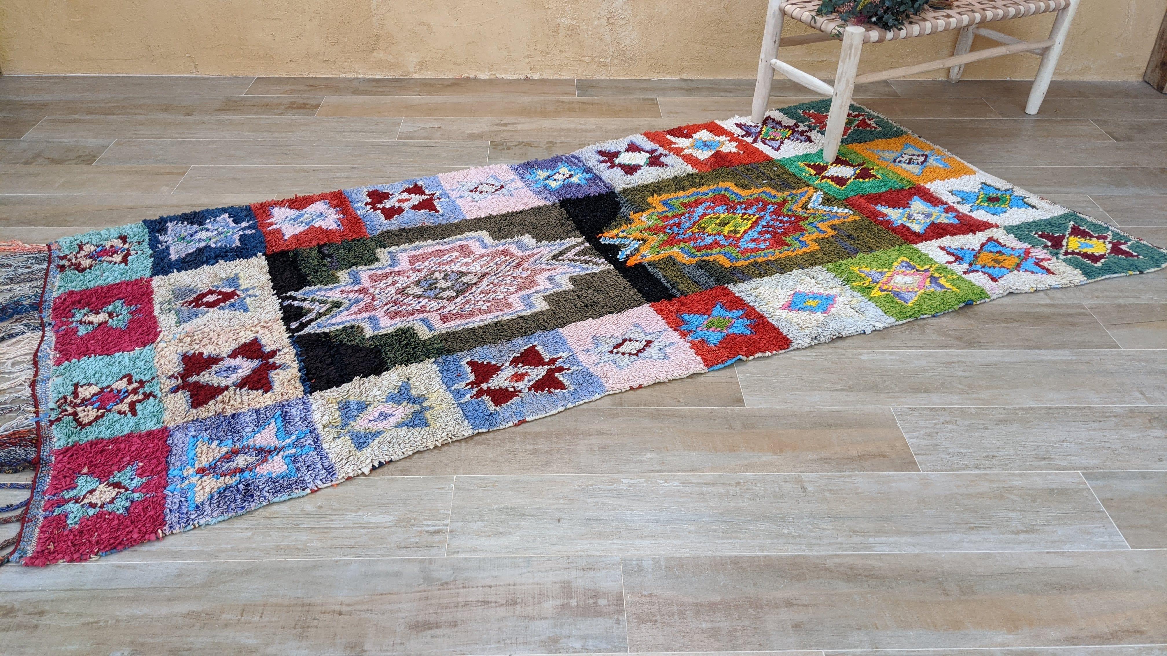 Vintage Boucherouite Rug - 270 x 120 cm || 8.86 x 3.94 feet - Image 5