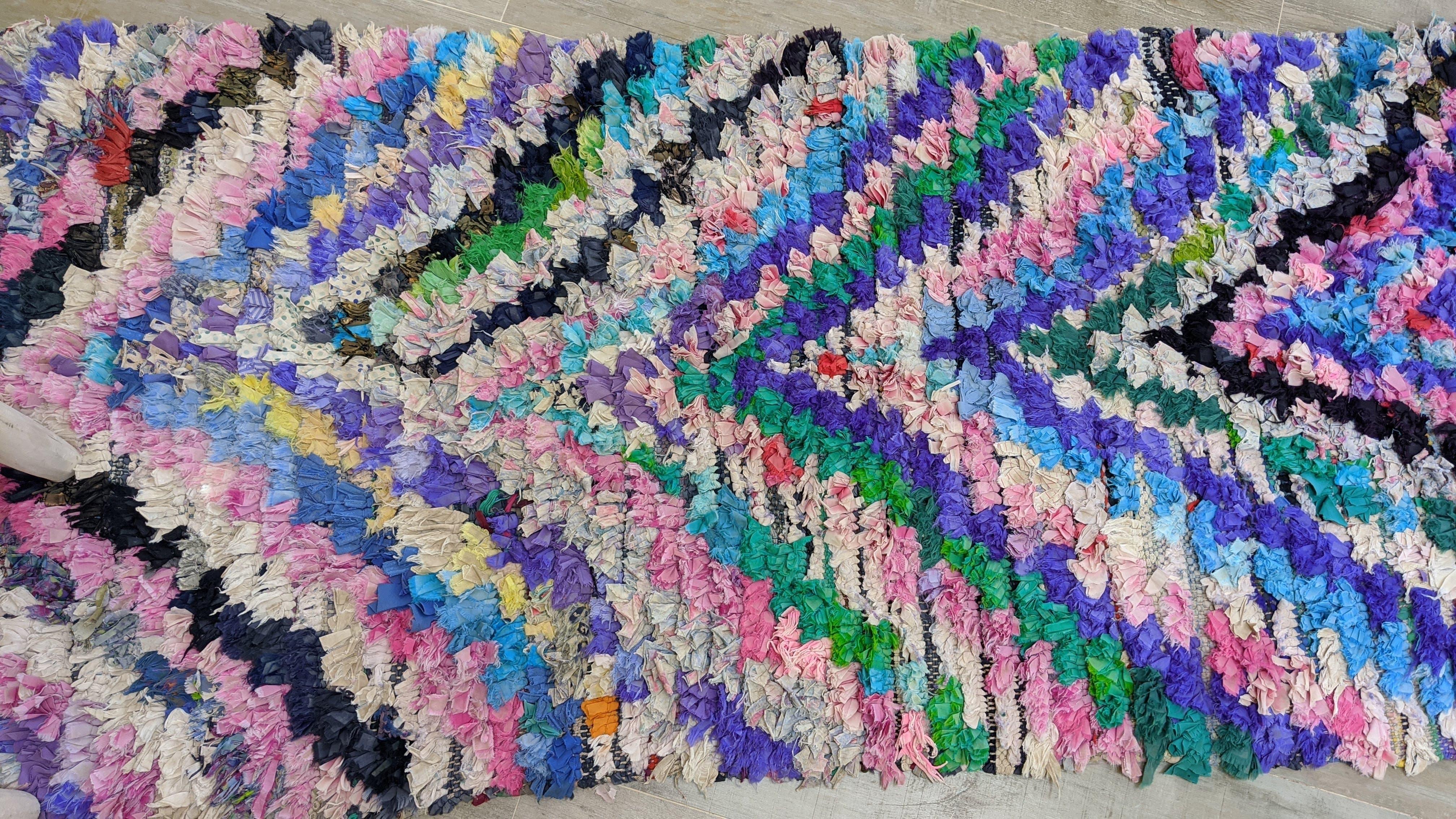 Vintage Boucherouite Rug - 295 x 85 cm || 9.68 x 2.79 feet - Image 7